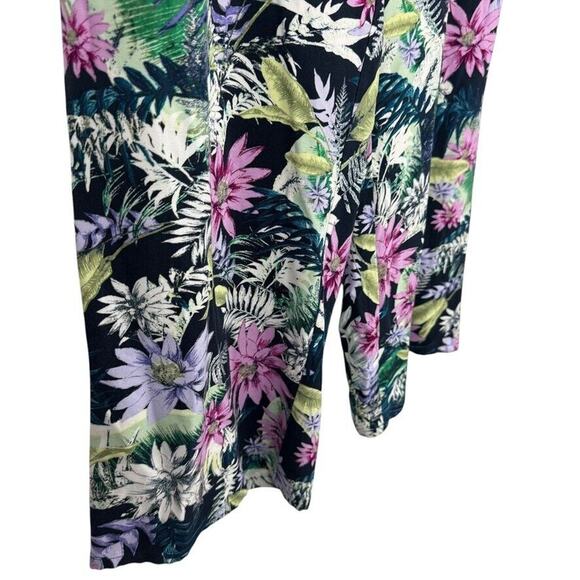 J Jill Womens Floral Cropped Wide Leg Pull On Elastic Waist Rayon Pants sz M - Picture 2 of 16